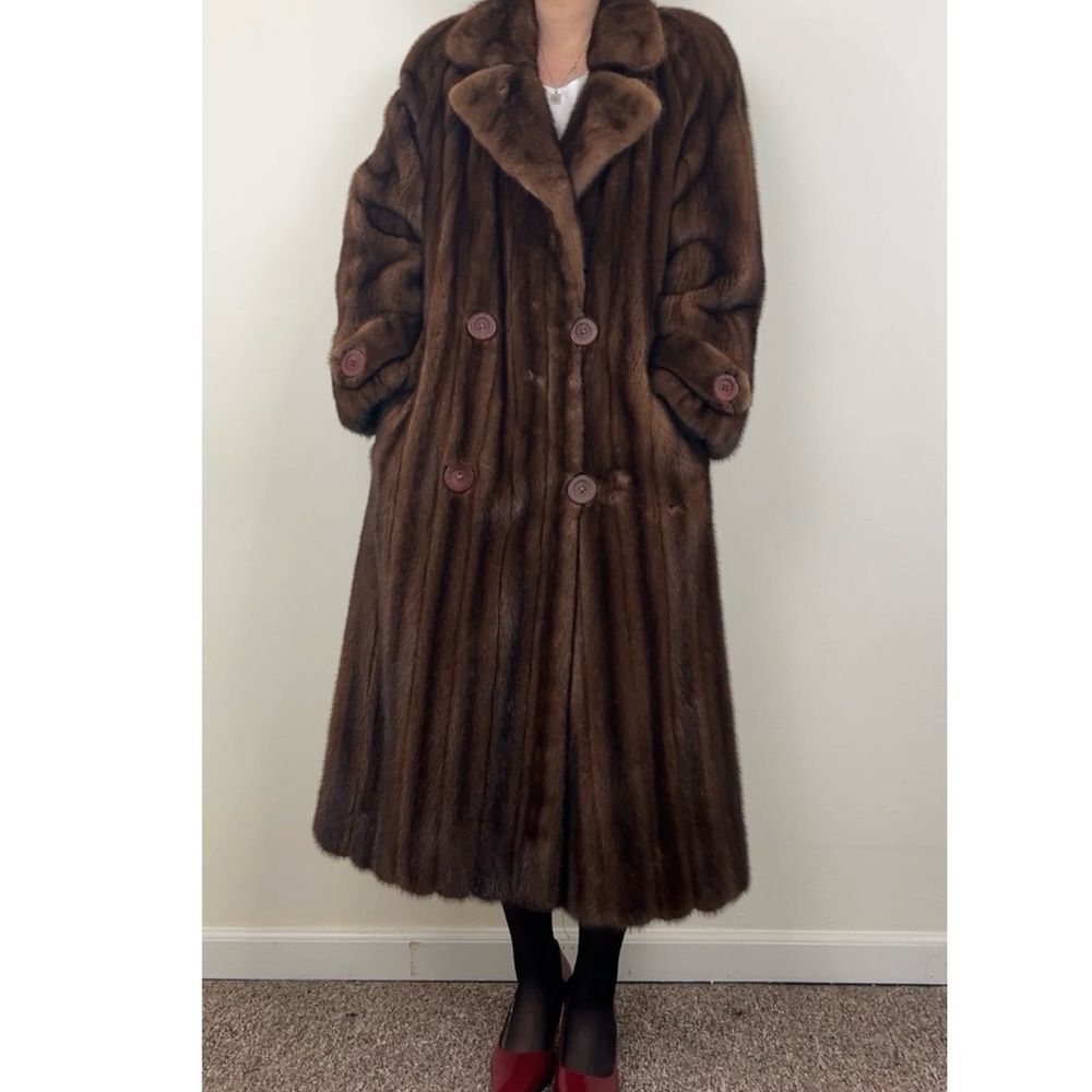 Vintage Birger Christensen Mahogany Top Tier Genuine Mink Coat Overcoat - Picture 2 of 8